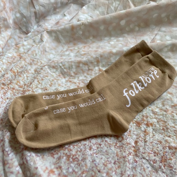 Taylor Swift Accessories - taylor swift cancel plans cancelled tan beige brown socks sock folklore august
